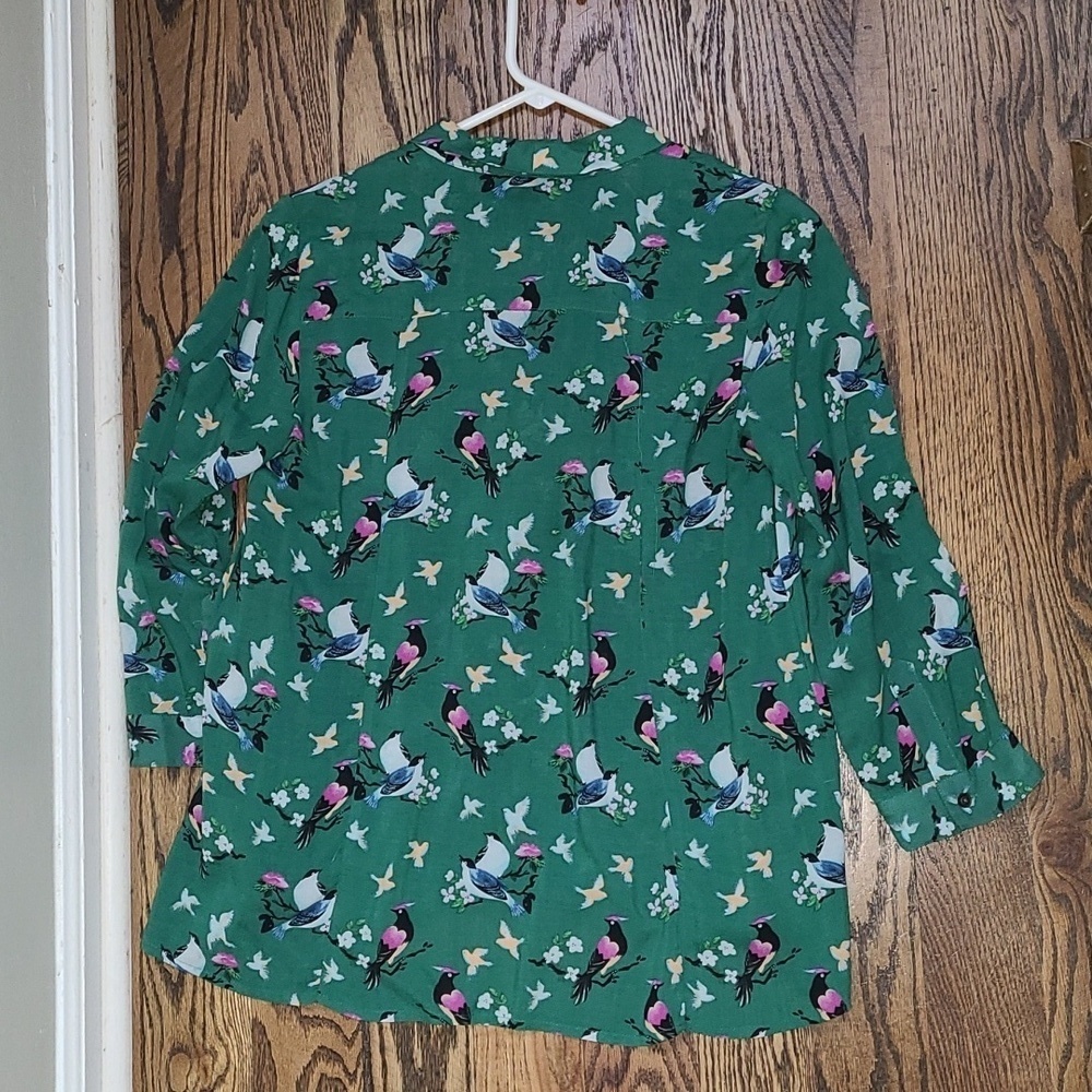 Conversations By Anthropologie Limited Edition Bird Animal Novelty Print Shirt - Picture 5 of 5
